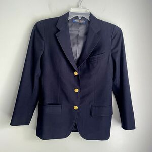 Brooks Brothers Gold Button Wool Blazer Women's NO SIZE TAG Size 4 Measurements